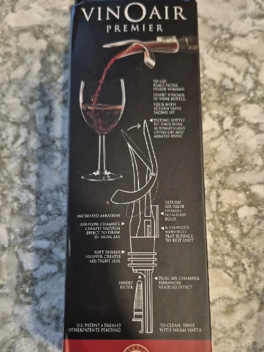 VinOair Premier Wine Aerator Gift Set By Cork Pops Travel Case